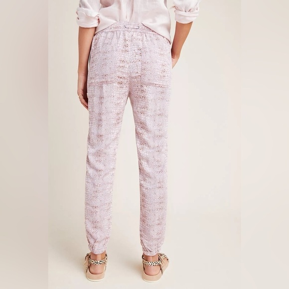 Anthropologie Orana Printed Joggers Pink Snakeskin Print Pants | Size Medium - Picture 11 of 11